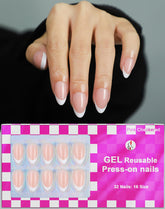 OIFEN French almond gel press-on nails short 32 piece set for at home manicure