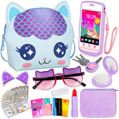 Oisacirg Toddler Play Purse cat bag for imaginative dress-up and pretend shopping