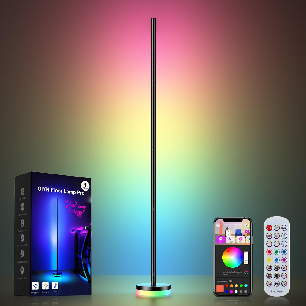 OIYN Corner Floor Lamp with 56-inch height for room-wide illumination.