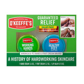 O'Keeffe's Giftbox front view with three relief-focused skincare items for everyday care.