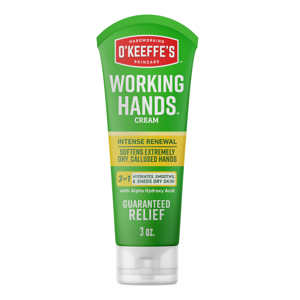 O'Keeffe's Working Hands tube moisturizes dry hands.