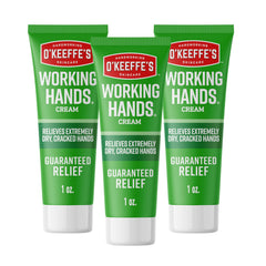 O'Keeffe's Working Hands tube front view showing compact, unscented relief for dry hands