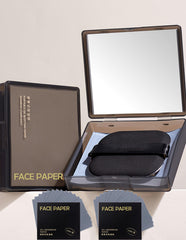 Okerker Bamboo Charcoal blotting paper with mirror for quick shine control.