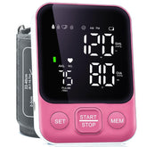 Oklar blood pressure monitor front view in pink for home use
