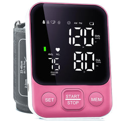 Oklar blood pressure monitor front view in pink for home use