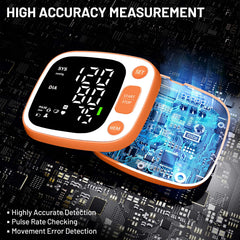Oklar blood pressure monitor orange display shows numbers clearly