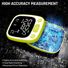 Oklar wrist blood pressure monitor cuff extended for comfortable, accurate readings.