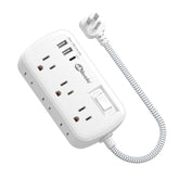 Okleeic short extension cord 1ft flat plug front view showing compact design for small spaces
