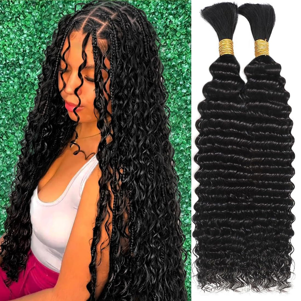 OKVOKV Deep Water Wave bulk braiding hair in 16-inch length.