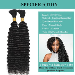 OKVOKV deep water wave bulk hair close-up texture for natural braids