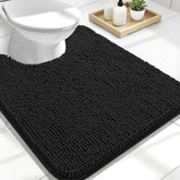 OLANLY U-shaped toilet rug with soft chenille pile for cozy bathroom comfort