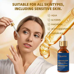 OLAVITA Vitamin C serum application demonstrates fast absorption and refreshed skin.