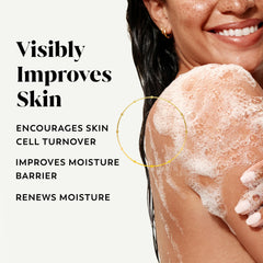 Olay Body Wash creamy lather delivers a soft cleansing experience.