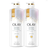 OLAY elasticity-boosting bottle showing firming potential for the skin.