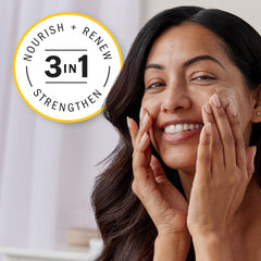 Olay Complete+ Rich Moisturizing Cream skin portrait showing brightened, balanced complexion after use