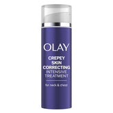 Olay crepey neck-chest cream jar delivers deep hydration for smoother skin.