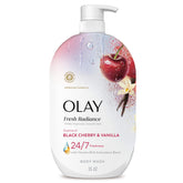 Olay Fresh Radiance bottle close-up for radiant skin