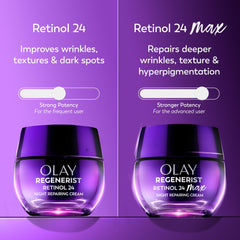 Night application of Retinol24 Max cream in hands for radiant morning skin