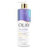 Olay Smoothing Body Lotion with Retinol bottle close-up for smooth skin