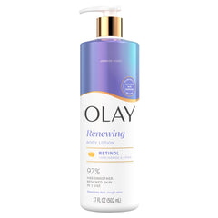 Olay Smoothing Body Lotion with Retinol bottle close-up for smooth skin