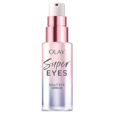 Olay Super Eye Serum bottle pump for easy daily use and controlled dispensing.