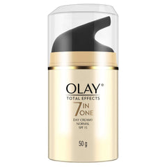 Olay Total Effects 7-in-1 Day Cream SPF 15 bottle with UV protection.