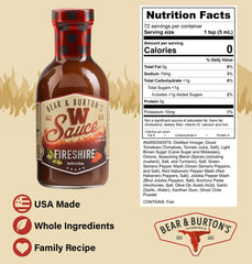 Old Florida Sauce Co. Fireshire bottle tilted view for a bold glaze.