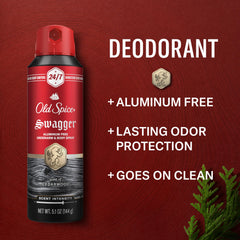 Old Spice aluminum-free body spray side view for quick, even application.