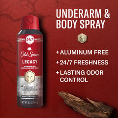 Old Spice aluminum-free body spray spray-action for quick coverage