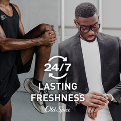 Aluminum-free Old Spice deodorant label emphasizes clean formula