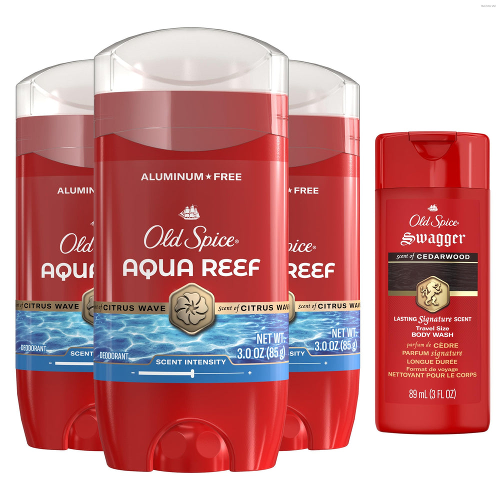 Old Spice Aqua Reef deodorant stick application for smooth, odor protection.