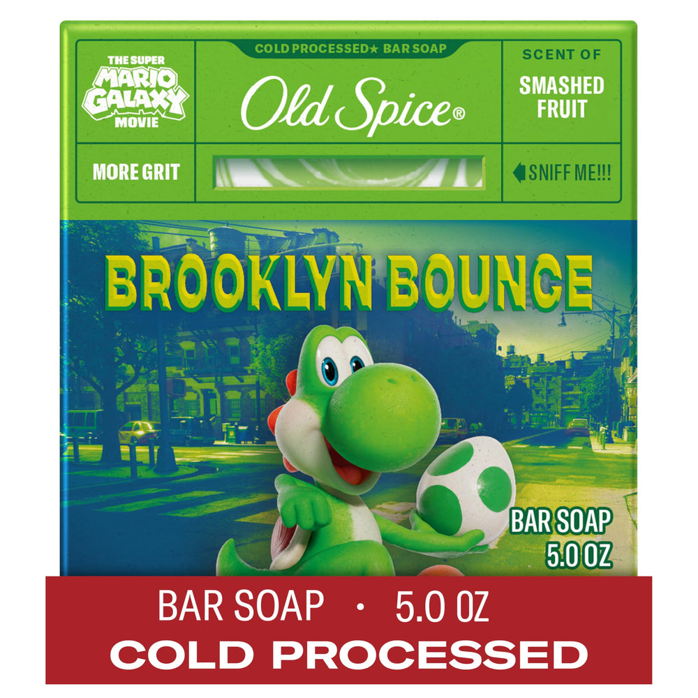 Old Spice Brooklyn Bounce bar soap packaging highlights limited edition design.