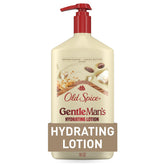 Old Spice Gentleman's Blend lotion bottle front shows the brown sugar and cocoa butter scent for daily hydration