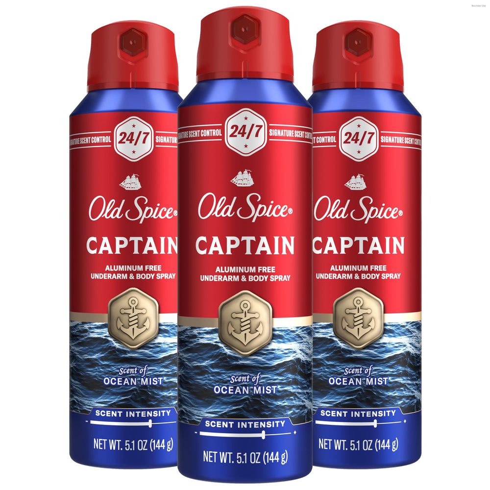 Old Spice Captain bottle front view for all-day freshness and signature scent.