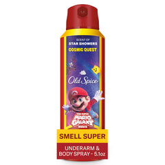 Old Spice Cosmic Quest deodorant spray bottle front for daily freshness.