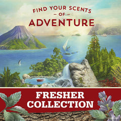 The Fresher Collection packaging highlighting real ingredients.