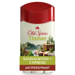 Old Spice Dry Feel deodorant timber bottle front view shows lasting freshness.