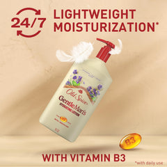 Applying lotion to dry skin showing cycle relief with Old Spice formula
