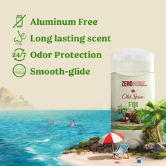 Old Spice Fiji Palm Tree deodorant stick cap close up highlighting tropical fragrance