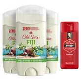 Old Spice Fiji Palm Tree deodorant stick for long-lasting aluminum-free freshness.