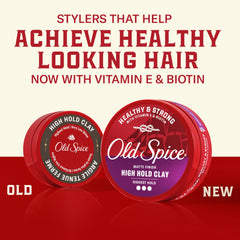 Old Spice High Hold Clay hands applying product for quick styling