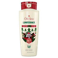 Old Spice Holidude LumberSnack bottle promotes long-lasting holiday freshness for daily showers.