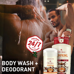 Old Spice Holidude LumberSnack deodorant label showcasing rugged holiday aroma.