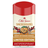 Old Spice Holidude Snickerdudel deodorant stick with festive packaging.