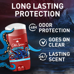 Old Spice Krakengard deodorant stick back label showing aluminum-free formula