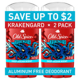 Old Spice Krakengard deodorant stick front view with clear application