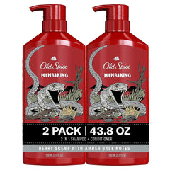 Old Spice MambaKing 2-in-1 bottle pour for a bold, refreshed start to your day.