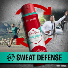Old Spice Pure Sport close-up highlights energizing scent for workouts.