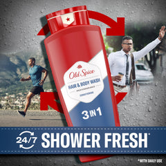 Old Spice Refreshing 2-in-1 bottle pour ready for daily shower prep