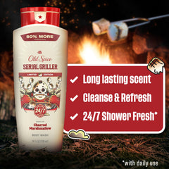 Old Spice Serial Griller bottle squeeze releases creamy lather.